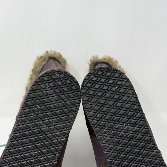 LL Bean Carrabassett Snow Boots Women 8 Brown Fur Trim Insulated Winter Tall - Picture 14 of 15